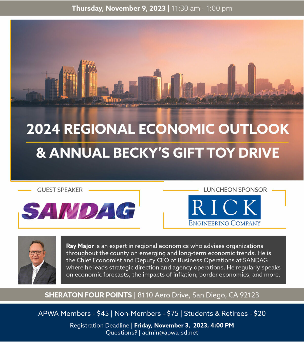 November 2023 Lunch Meeting | 2024 Regional Economic Outlook & Becky’s Gift Toy Drive Image