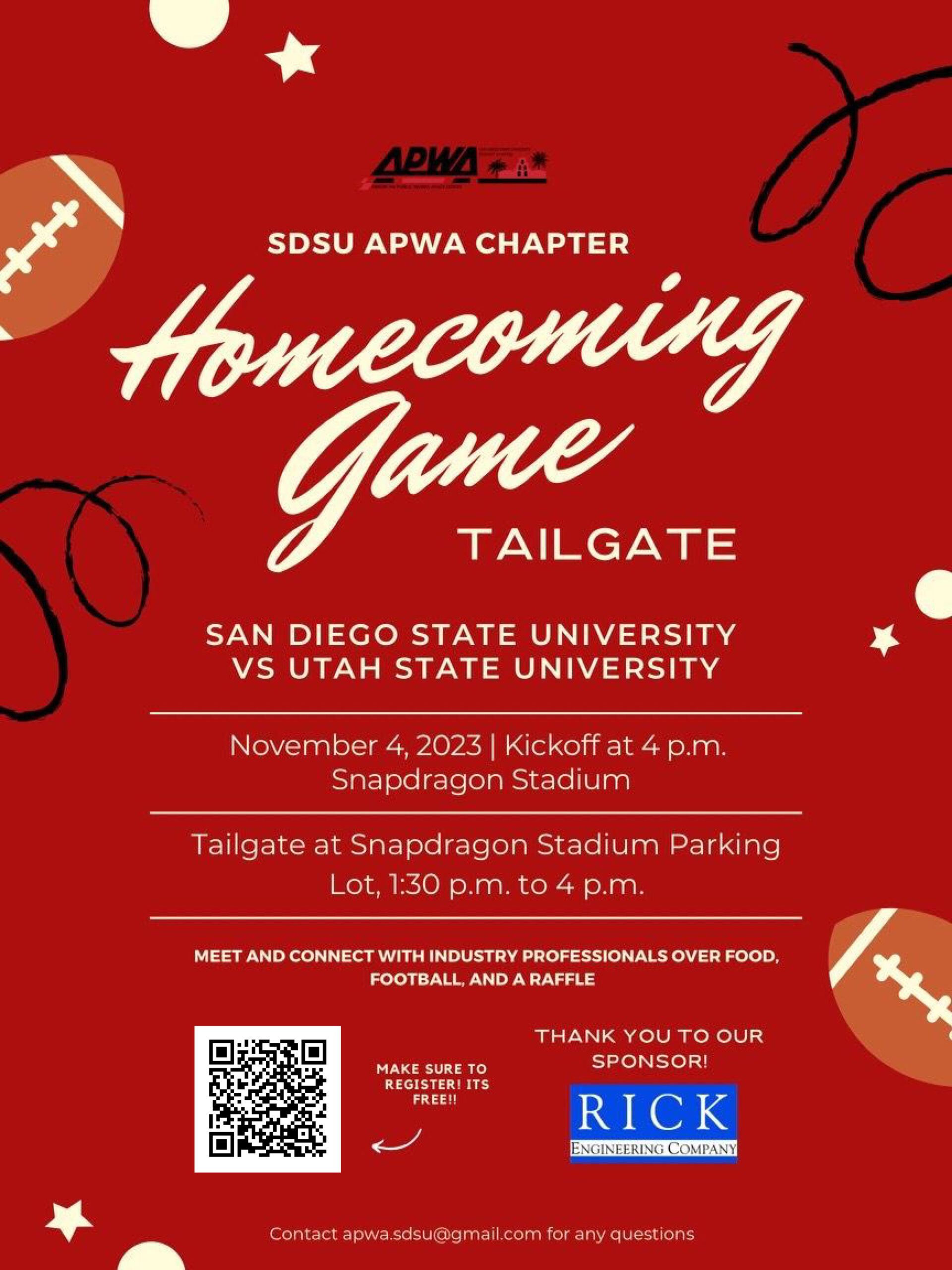 SDSU APWA 2023 Homecoming Game Tailgate Image