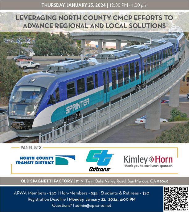 APWA North County Meeting — Leveraging North County CMCP Efforts to Advance Regional and Local Solutions Image